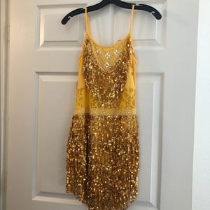 Sparkly Yellow Dance Wear Costume